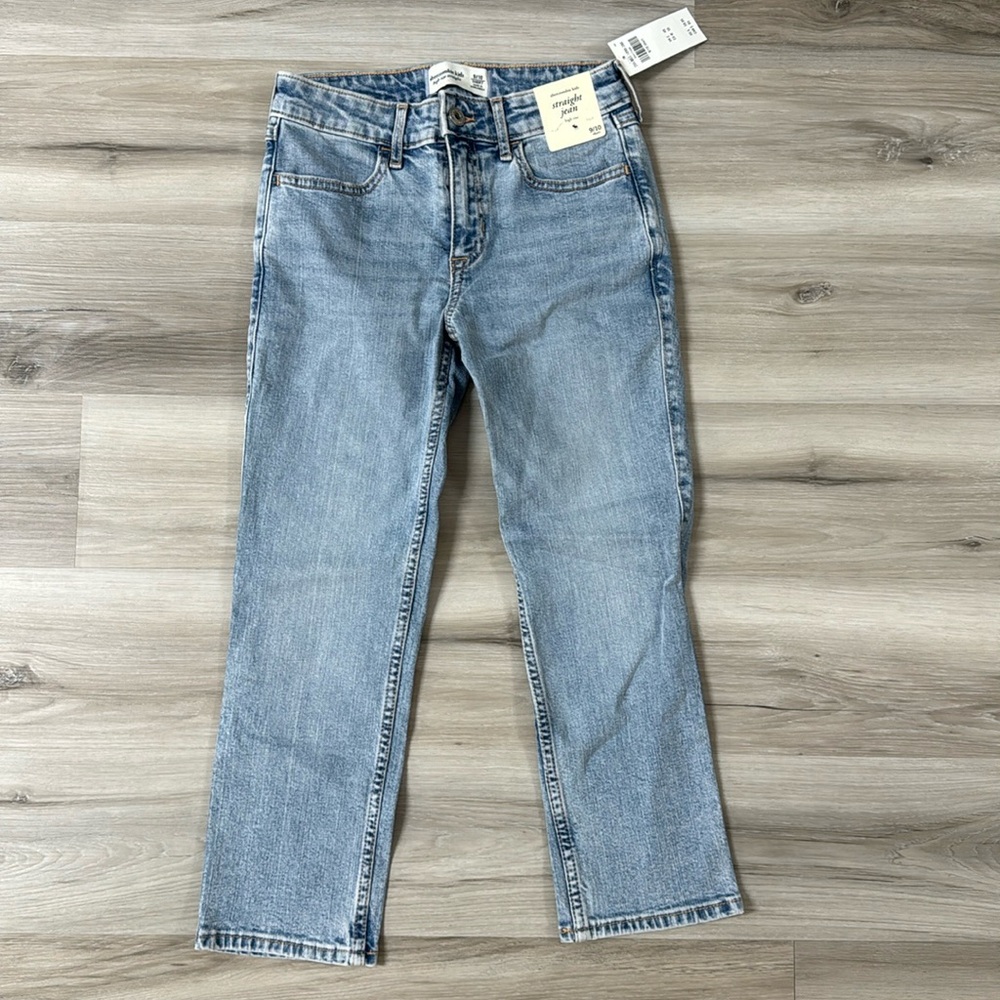 Abercrombie kids high rise straight jeans